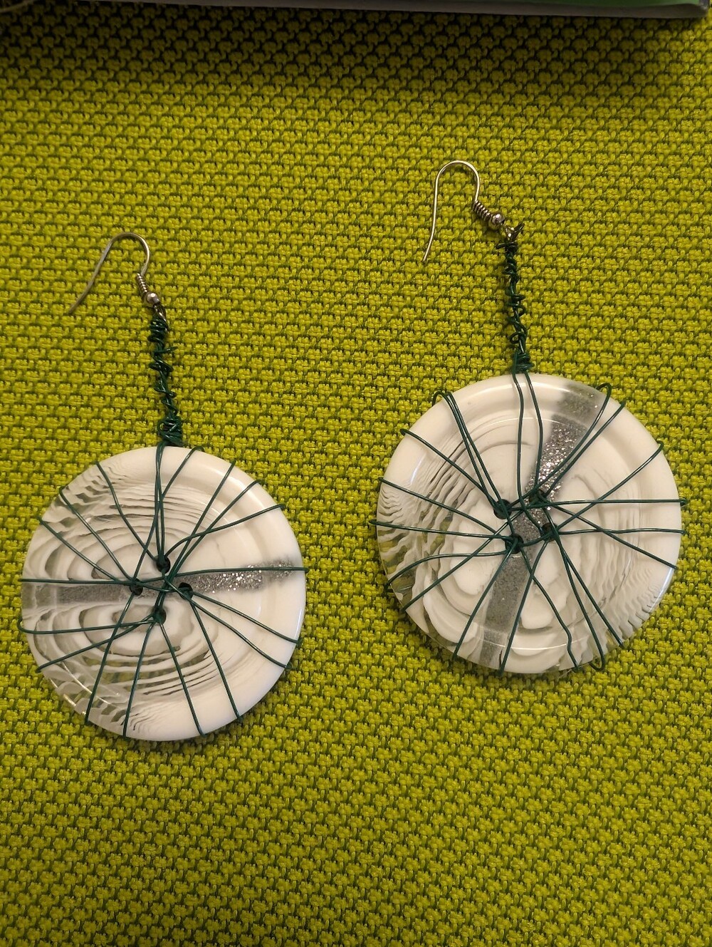 Large Button Earrings
